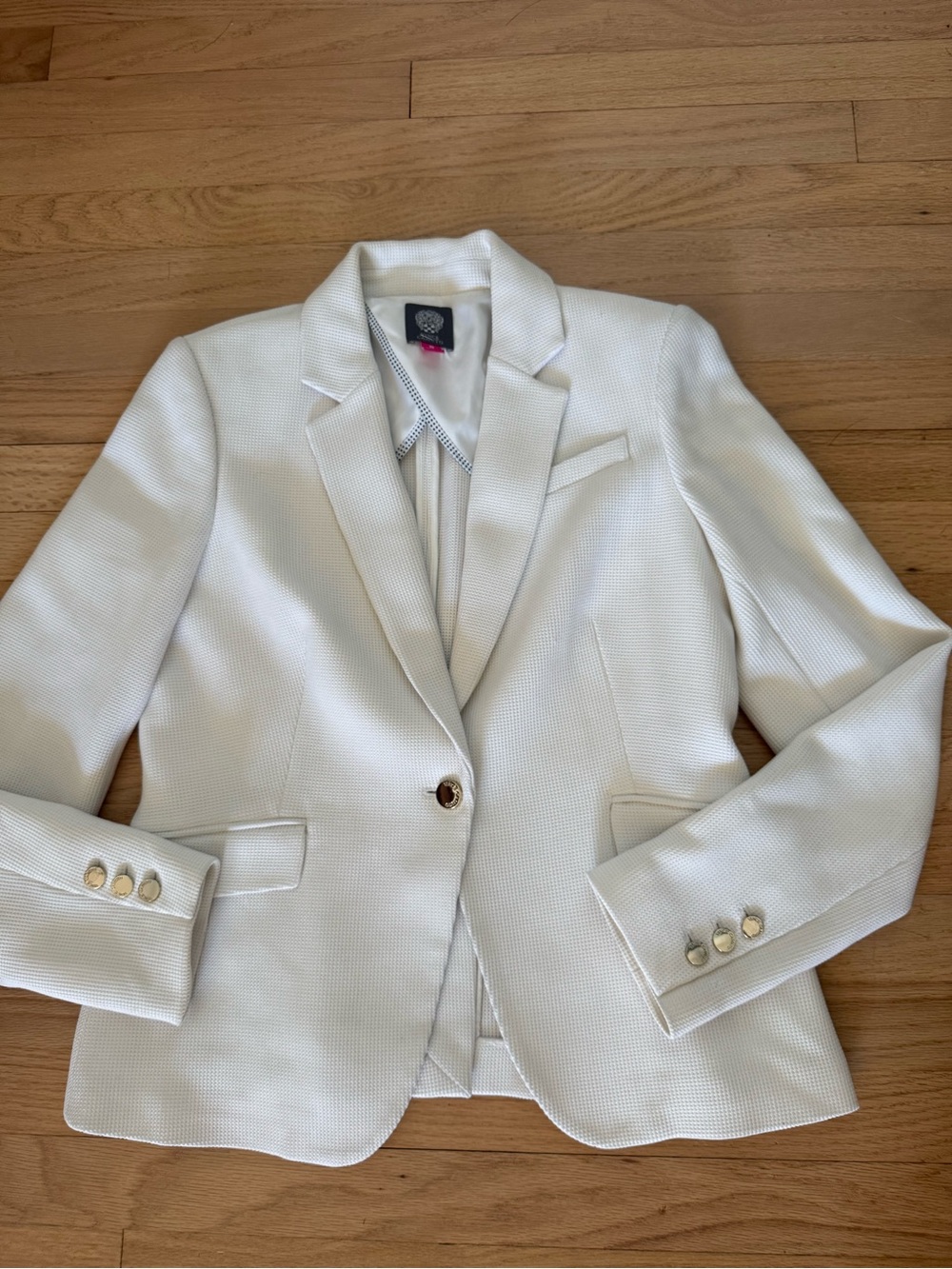 Vince Camuto Size 10 Cream Colored Single button Blazer